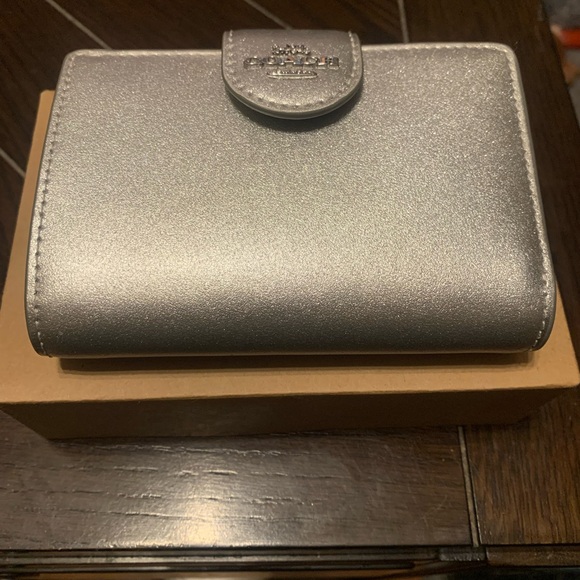 Coach Metallic Silver Wallet - Picture 3 of 5